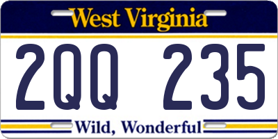 WV license plate 2QQ235