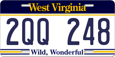 WV license plate 2QQ248