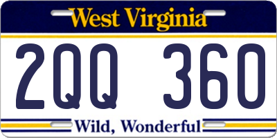 WV license plate 2QQ360