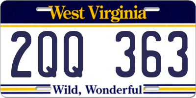 WV license plate 2QQ363