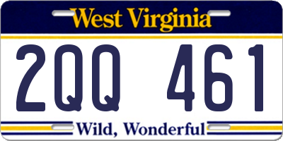 WV license plate 2QQ461
