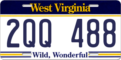 WV license plate 2QQ488
