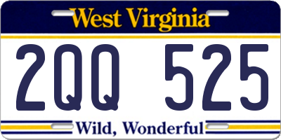 WV license plate 2QQ525