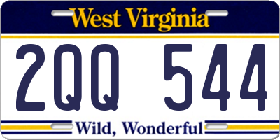 WV license plate 2QQ544