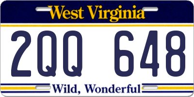 WV license plate 2QQ648