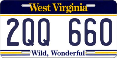 WV license plate 2QQ660