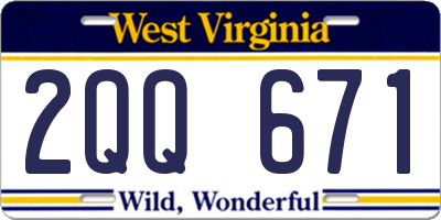 WV license plate 2QQ671
