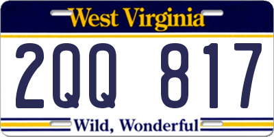 WV license plate 2QQ817