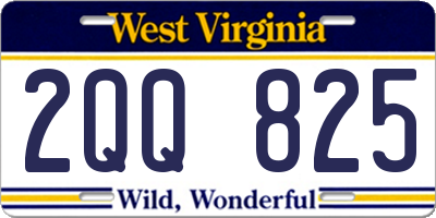 WV license plate 2QQ825
