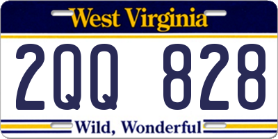 WV license plate 2QQ828