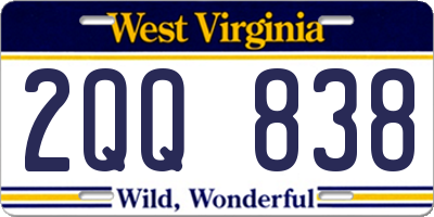 WV license plate 2QQ838