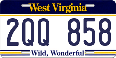 WV license plate 2QQ858