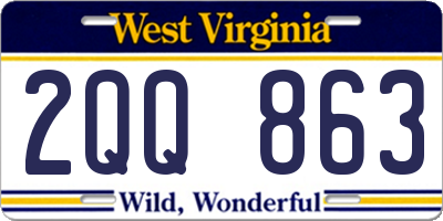 WV license plate 2QQ863