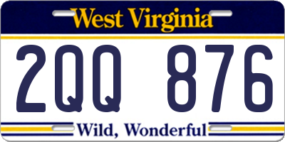WV license plate 2QQ876