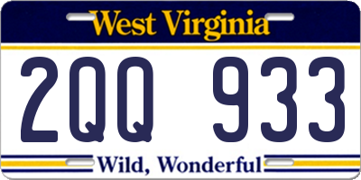WV license plate 2QQ933