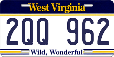 WV license plate 2QQ962