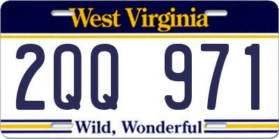 WV license plate 2QQ971