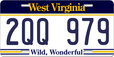 WV license plate 2QQ979