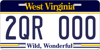 WV license plate 2QR000