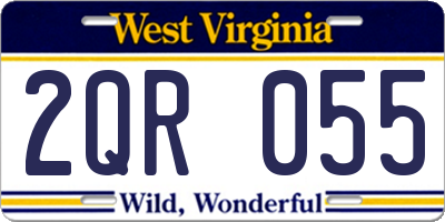 WV license plate 2QR055