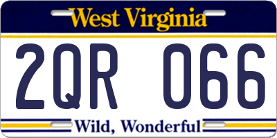 WV license plate 2QR066
