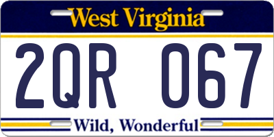 WV license plate 2QR067