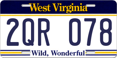 WV license plate 2QR078