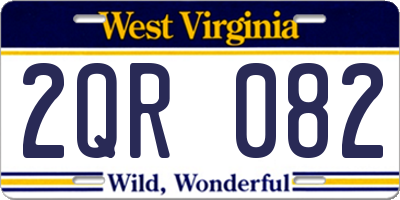 WV license plate 2QR082