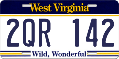 WV license plate 2QR142