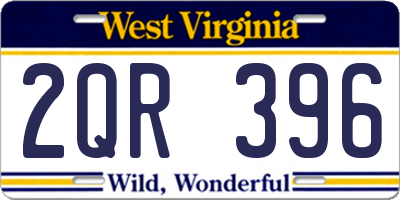 WV license plate 2QR396