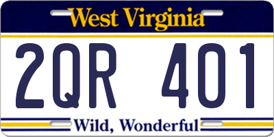 WV license plate 2QR401