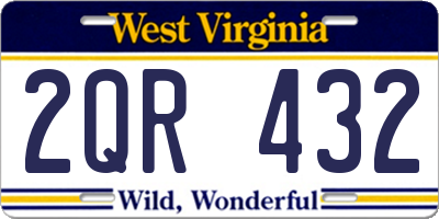 WV license plate 2QR432