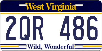 WV license plate 2QR486