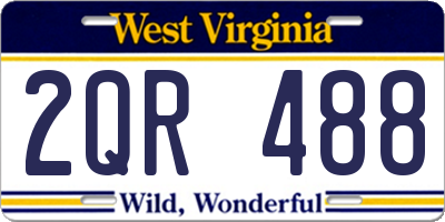 WV license plate 2QR488