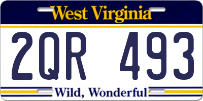 WV license plate 2QR493