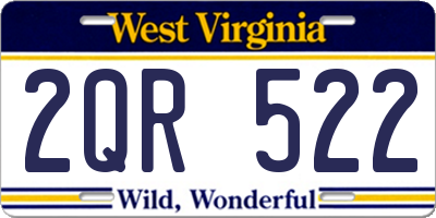 WV license plate 2QR522