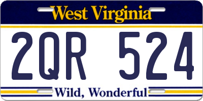 WV license plate 2QR524