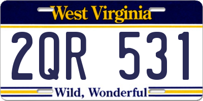 WV license plate 2QR531