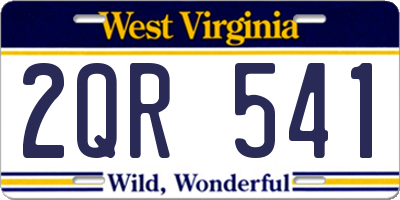 WV license plate 2QR541