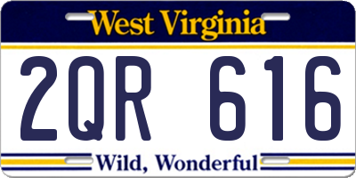 WV license plate 2QR616