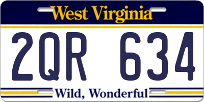 WV license plate 2QR634