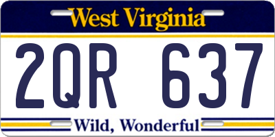 WV license plate 2QR637