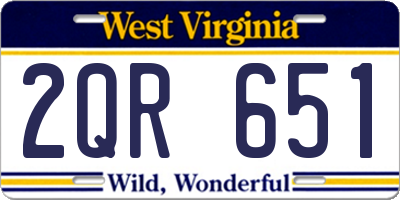 WV license plate 2QR651