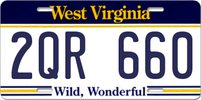WV license plate 2QR660