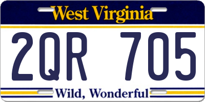 WV license plate 2QR705