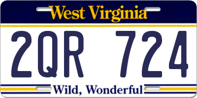 WV license plate 2QR724