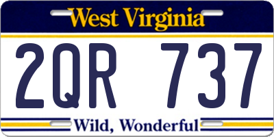 WV license plate 2QR737