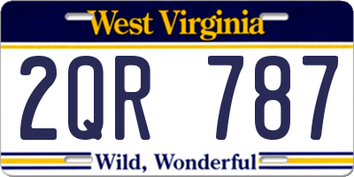 WV license plate 2QR787