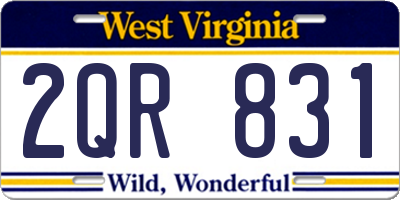 WV license plate 2QR831