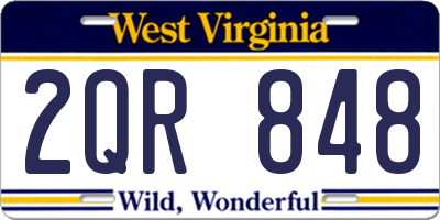 WV license plate 2QR848